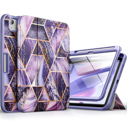 Etui ochronne do iPada 11" 2025 A16 (11 gen.) / 10.9" 2022 (10 gen.), Suritch Full Body Marmur, fioletowe