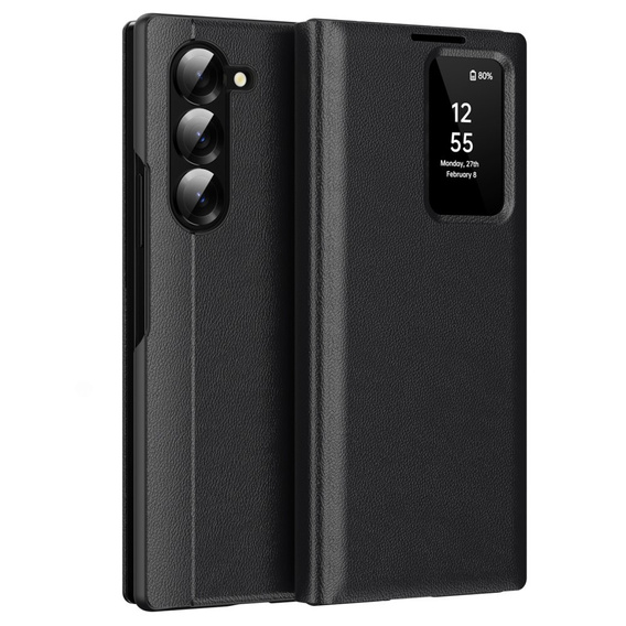 Etui z klapką do Samsung Z Fold5 5G, Smart View Wallet, czarne