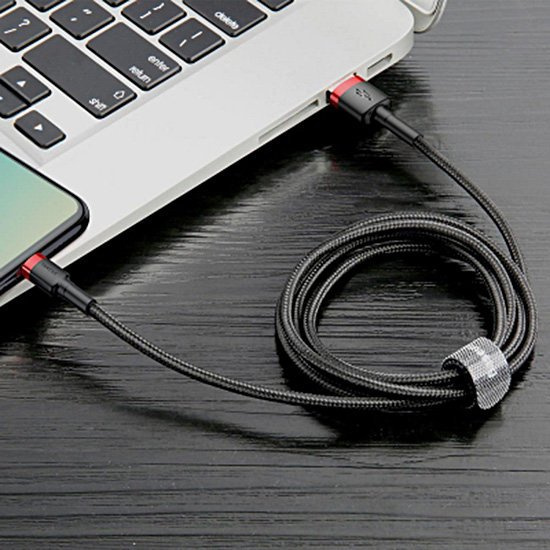 Baseus Cafule – kabel USB-A do Lightning 0,5 m 2,4A - czerwono-czarny