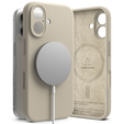 Etui Ringke do iPhone 16, Silicone MagSafe, beżowe + Szkło Hartowane 9H