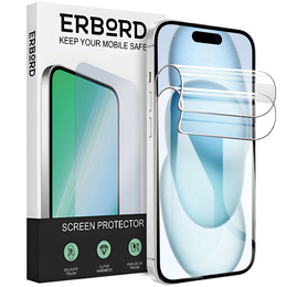 2x Folia Hydrożelowa do iPhone 15, ERBORD Hydrogel Foil