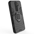 Etui do Xiaomi Redmi Note 8 Pro, pancerne z ringiem podstawką, czarne