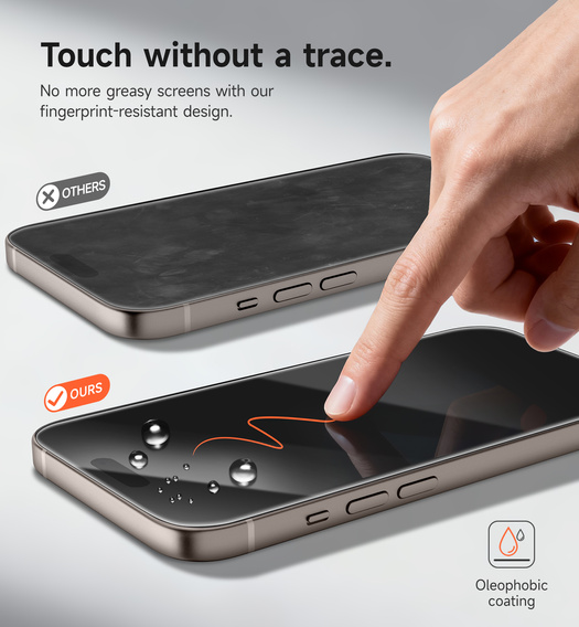 2x SURITCH Szkło Hartowane do iPhone 15 Pro, przezroczyste