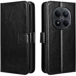 Etui z klapką do Xiaomi Redmi Note 15 Pro Plus 5G / Poco M8 Pro 5G, Crazy Horse Wallet, czarne