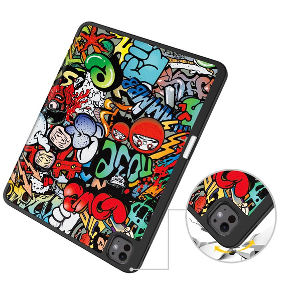 Etui do iPad Pro 13" 2024 (7 gen.), Smartcase, graffiti
