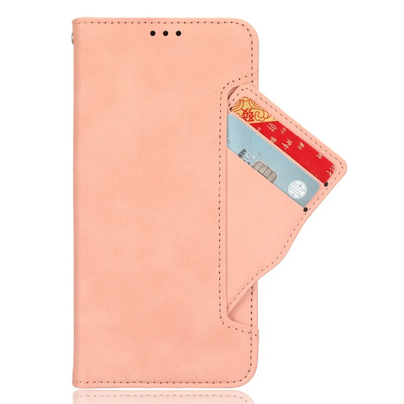 Etui z klapką do Motorola Edge 50 Neo / Motorola ThinkPhone 25, Card Slot, różowe