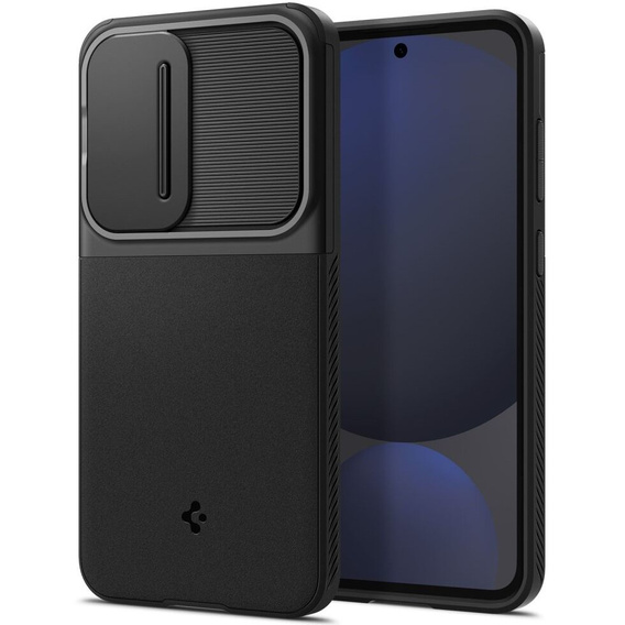 Etui Spigen do Samsung Galaxy S24 FE, Optik Armor, Czarne + Szkło Hartowane 9H