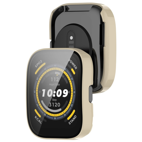 2w1 Etui + Szkło Hartowane do Amazfit Bip 5, Beżowe