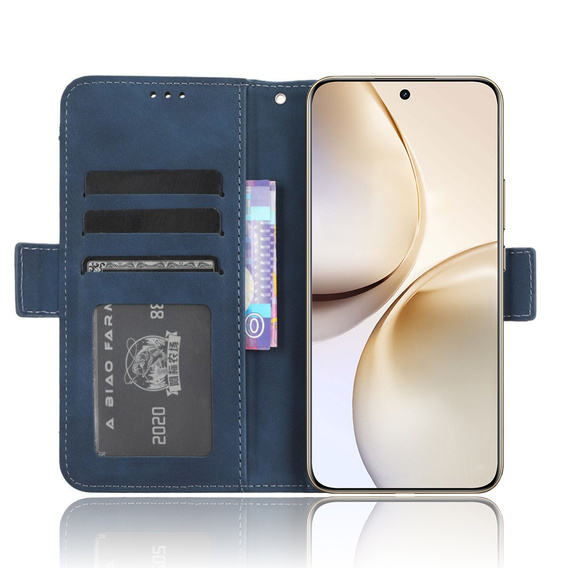 Etui z klapką do Realme 14 Pro 5G, Card Slot, granatowe