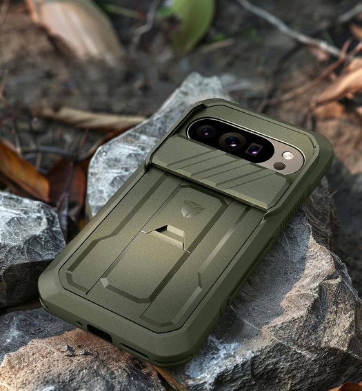 Etui pancerne do Google Pixel 10 Pro XL, Dexnor Full Body (Two Frames) - zielone