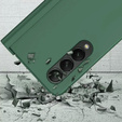 Etui ze szkłem do Samsung Galaxy Z Fold 4 5G, Rubberized Case, Green