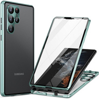 Etui do Samsung Galaxy S23 Ultra, Magnetic Dual Glass, zielone