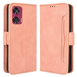 Etui z klapką do Motorola Edge 50 Fusion 5G, Card Slot, różowe