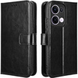 Etui z klapką do Oppo Reno 13, Crazy Horse Wallet, czarne