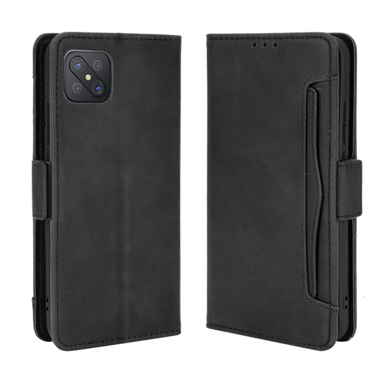 Etui z klapką do Oppo Reno 4 Z 5G, Card Slot, czarne