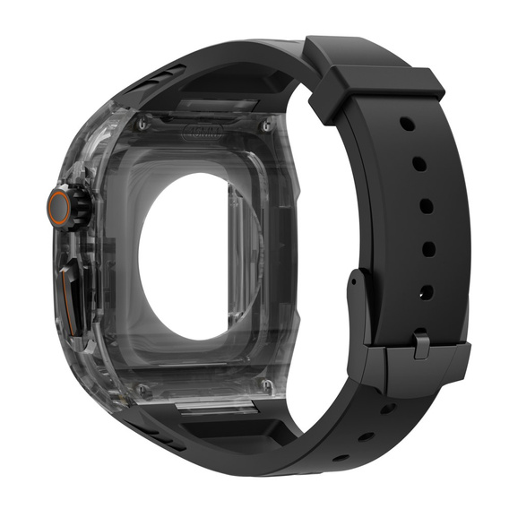 Pasek Silikonowy z Etui do Apple Watch 4/5/6/7/8/9/SE 44/45MM, Czarny