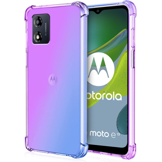 Etui Gradient Dropproof do Motorola Moto E13, Fioletowe / niebieskie