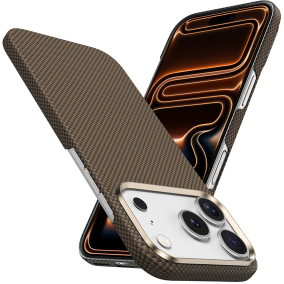 Etui BENKS Kevlar do iPhone 17 Pro, Magnetic Armor Tint 1000D 0069, do MagSafe, aktywny przycisk – złote