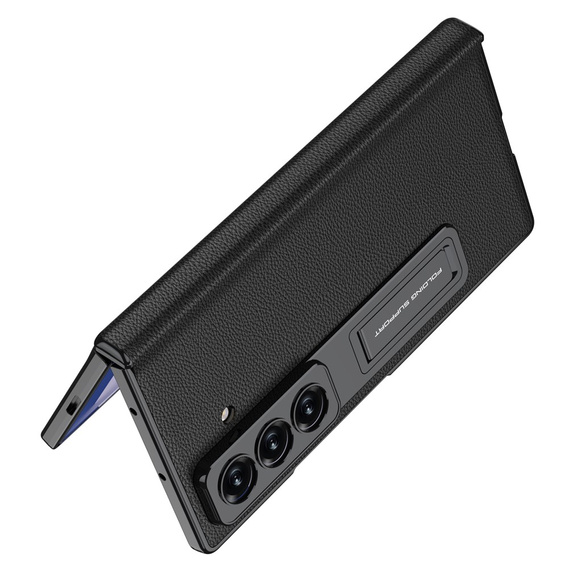 Etui GKK do Samsung Galaxy Z Fold7 5G ze szkłem i podstawką – czarne