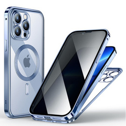 Etui do iPhone 13 Pro Max, Privacy Dual Glass, do MagSafe, niebieskie