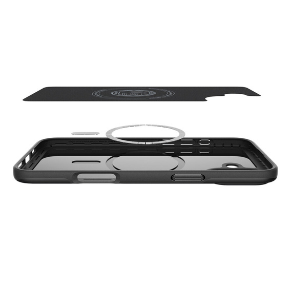Etui Spigen do iPhone 16 Plus, Thin Fit Mag, szare + Szkło hartowane 9H
