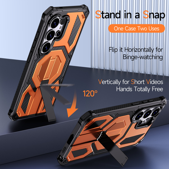 Etui ochronne do Samsung Galaxy S26 Ultra do MagSafe, z podstawką, pomarańczowe