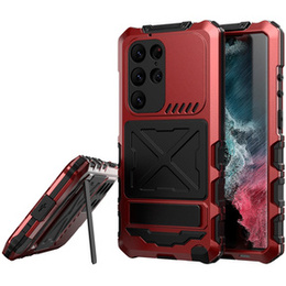 Etui pancerne do Samsung Galaxy S24 Ultra, Military Kickstand, czerwone