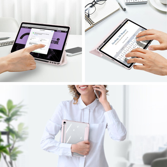Etui do Samsung Galaxy Tab S10 Lite / S10 FE / S9 FE, Dux Ducis TOBY, różowe