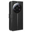 Etui z klapką do Xiaomi 13 Ultra, Crazy Horse Wallet, czarne