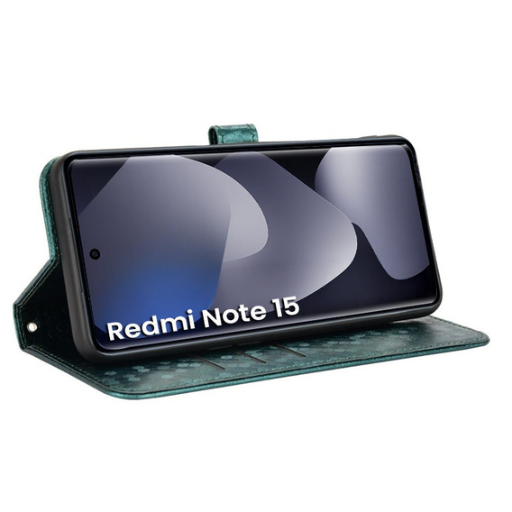 Etui z klapką do Xiaomi Redmi Note 15 5G / Poco M8 5G, Wallet Rhombus, zielone