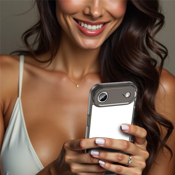 Etui do iPhone Air, silikonowe z twardym tyłem, przydymione czarne