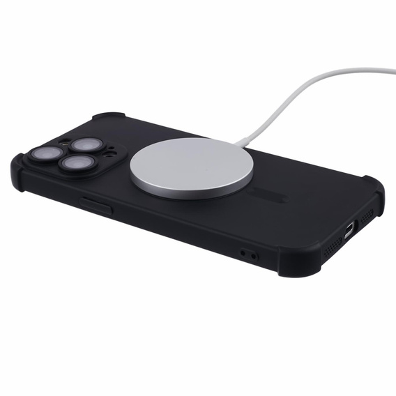 Etui silikonowe do iPhone 15 Pro Max, Magnetic, do MagSafe, czarne