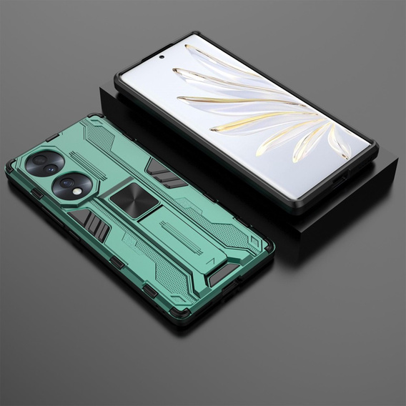 Etui do Honor 70 5G, Military kickstand, zielone