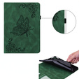Etui do Lenovo Tab M9, Wallet Pen Slot, butterflies, zielone