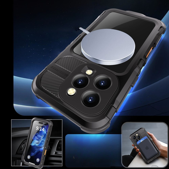 Etui Wodoszczelne IP68 do iPhone 16 Pro, SHELLBOX MagSafe, do pływania