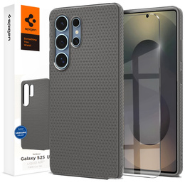 Etui Spigen do Samsung Galaxy S25 Ultra, Liquid Air, szare + Szkło Hartowane 9H
