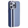 Etui do iPhone 13 Pro Max, Carbon Fiber MagSafe, niebieskie