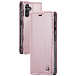 Etui z klapką CASEME do Samsung Galaxy A14 5G, Waxy Textured, różowe