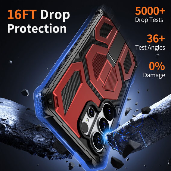 Etui ochronne do Samsung Galaxy S26 Ultra do MagSafe, z podstawką, czerwone