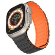 Pasek Silikonowy do Apple Watch 1/2/3/4/5/6/7/8/9/10/11/SE Ultra 1/2/3 42/44/45/46/49mm, Czarny/Pomarańczowy