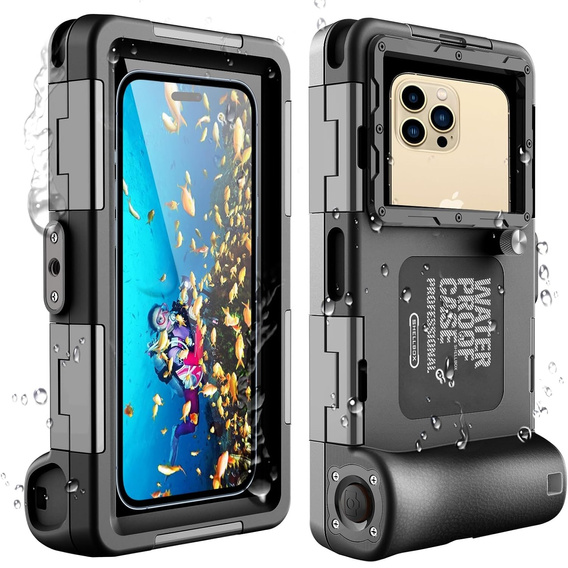 SHELLBOX 2nd gen I Uniwersalne Etui Wodoodporne na telefon z IPX8, czarne