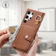 Etui do Samsung Galaxy S25 Ultra z klapką i paskiem – brązowe