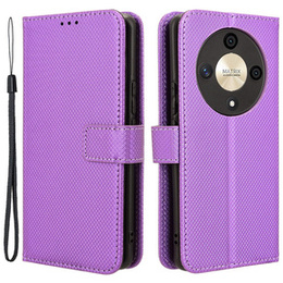 Etui z klapką do Honor Magic 6 Lite 5G, Wallet Smart Magnet, fioletowe