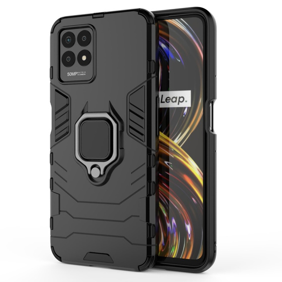 Etui do Realme 8i, Kickstand Ring, czarne