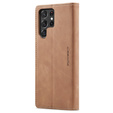 Etui CASEME do Samsung Galaxy S22 Ultra, Leather Wallet Case, brązowe