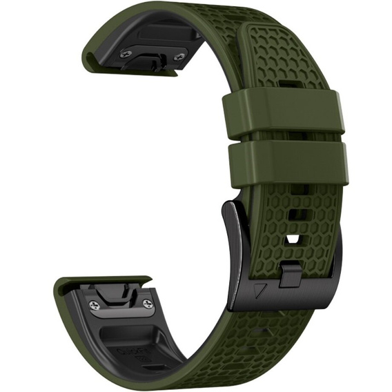 Pasek Silikonowy do Garmin Fenix 5/6/7 Forerunner 965/955/945/935 22mm, Zielony / Czarny