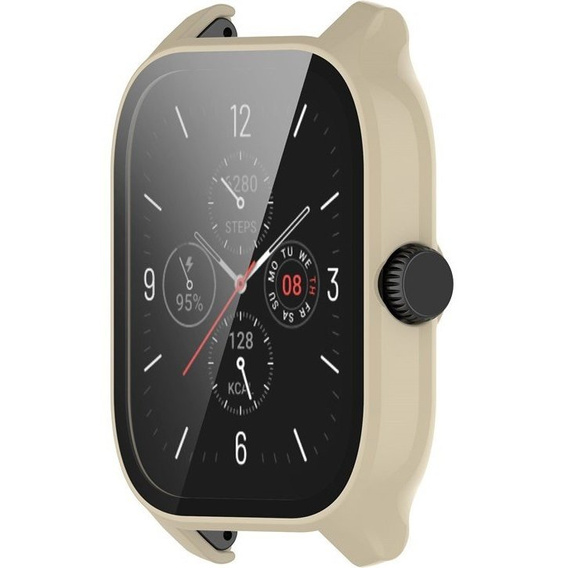 2w1 Etui + Szkło hartowane do Amazfit GTS 4, Beżowe