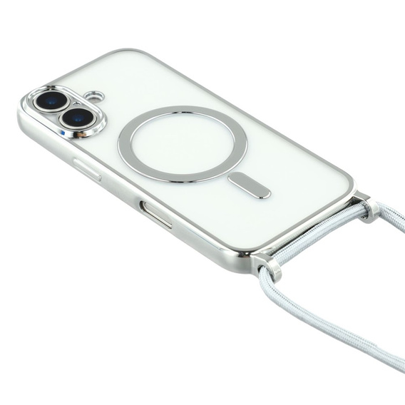 Etui do iPhone 17, Electro MagSafe, srebrne + Smycz