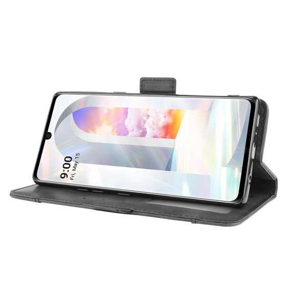 Etui z klapką do LG Velvet, Card Slot, czarne