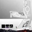 Etui do Samsung Galaxy S25 Ultra, Kickstand Matt Case, do MagSafe, srebrne